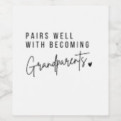 祖父母ワインラベルの妊娠告知 ワインラベル (シングルラベル)