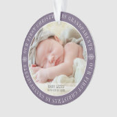 祖父母初めてのクリスマスの写モダン真 オーナメント (正面)