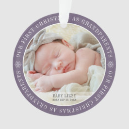 祖父母初めてのクリスマスの写モダン真 オーナメント