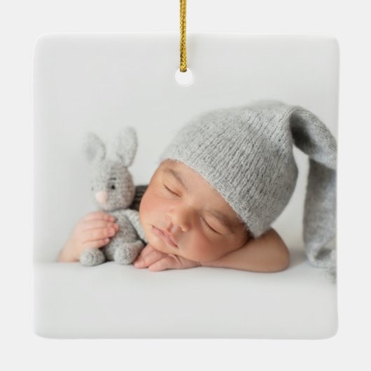 祖父母初めてのクリスマスの写真 セラミックオーナメント (裏面)