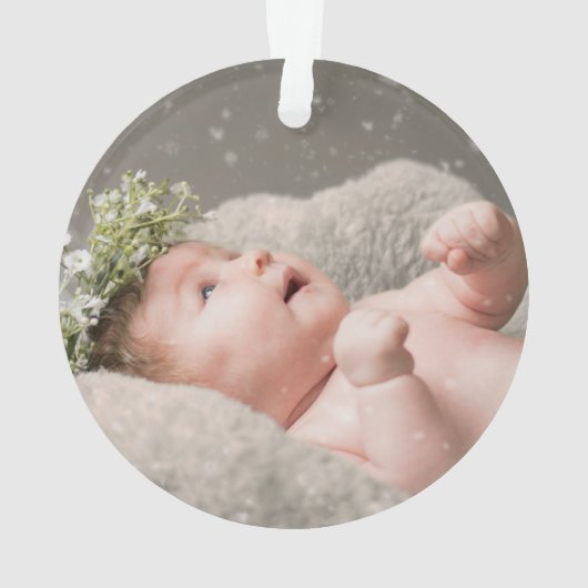 祖父母初めてのクリスマスの白い脚本 オーナメント (裏面)