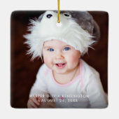 祖父母初めてのクリスマスカラフルライト写真 セラミックオーナメント (裏面)