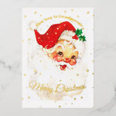 祖父母初めてのクリスマスフォトサンタメリー 箔シーズンカード (正面)