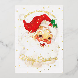 祖父母初めてのクリスマスフォトサンタメリー 箔シーズンカード