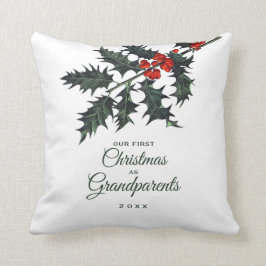 祖父母初めてのクリスマスホリー クッション
