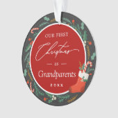 祖父母初めてのクリスマスリースフェスティバル写真 オーナメント (正面)