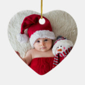 祖父母初めてのクリスマス写真Poinsettia セラミックオーナメント (裏面)