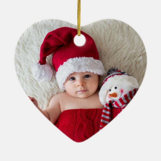 祖父母初めてのクリスマス写真Poinsettia セラミックオーナメント (裏面)