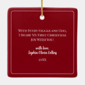 祖父母初めてのクリスマス孫生まれたばかりの セラミックオーナメント (裏面)