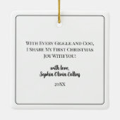 祖父母初めてのクリスマス孫生まれたばかりの セラミックオーナメント (裏面)