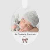 祖父母初めてのクリスマス2枚の写真 オーナメント (正面)