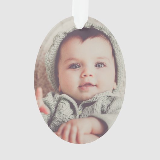 祖父母初めてのクリスマス2枚の写真 オーナメント (裏面)