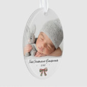 祖父母初めてのクリスマス2枚の写真 オーナメント (正面)