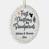 祖父母初めてのクリスマス2022カスタム写真 セラミックオーナメント (右)