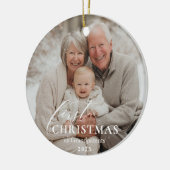 祖父母初年度 クリスマス 写真 セラミックオーナメント (左)