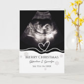 祖父母妊娠発表超音波写真 カード (黄色い花)