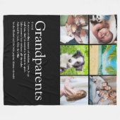 祖父母定義写真コラージュ フリースブランケット (正面(横))