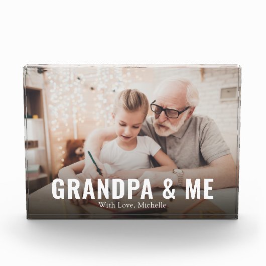 祖父母引用文グランドパシンプル写真 フォトブロック (正面)