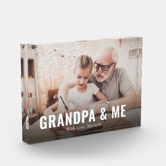 祖父母引用文グランドパシンプル写真 フォトブロック (左)