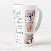 祖父母引用文パーソナライズされた写真コラージュ カフェラテマグ (右アングル)