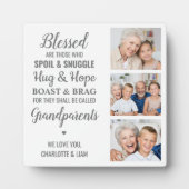 祖父母引用文パーソナライズされた写真コラージュ フォトプラーク (正面)