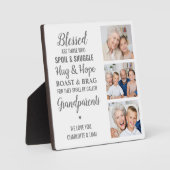祖父母引用文パーソナライズされた写真コラージュ フォトプラーク (正面)