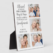 祖父母引用文パーソナライズされた写真コラージュ フォトプラーク (側面)