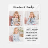 祖父母引用文フォトコラージュ フリースブランケット (正面)