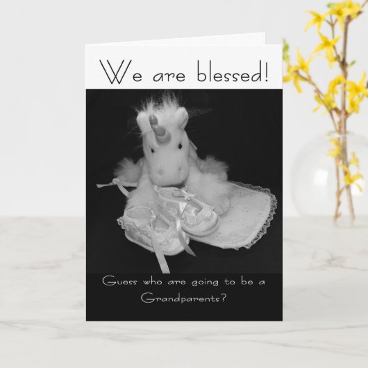 祖父母新生児賛美 カード (黄色い花)