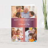 祖父母日のカスタム3の写真の名前 カード (正面)