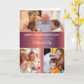 祖父母日のカスタム3の写真の名前 カード (黄色い花)