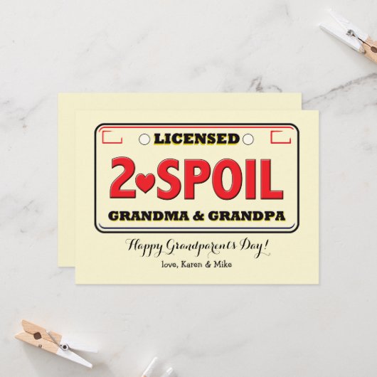 祖父母日カードをだめにするために認可される カード (正面/裏面インサイチュ)