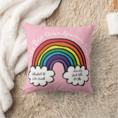 祖父母最高のが今まカラフルで虹のピンク クッション (ブランケット)