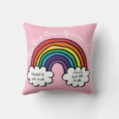 祖父母最高のが今まカラフルで虹のピンク クッション (裏面)