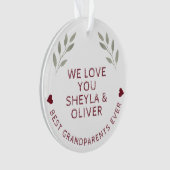 祖父母最高のが水の色を変える小枝を形容する オーナメント (正面)