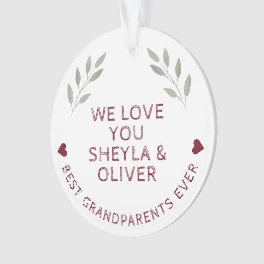 祖父母最高のが水の色を変える小枝を形容する オーナメント (正面)