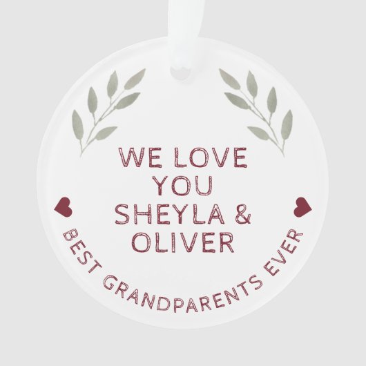 祖父母最高のが水の色を変える小枝を形容する オーナメント (正面)