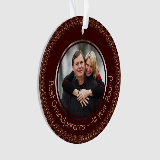 祖父母最高のの写真カスタム オーナメント (正面)