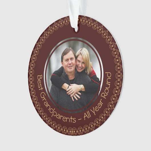 祖父母最高のの写真カスタム オーナメント (正面)