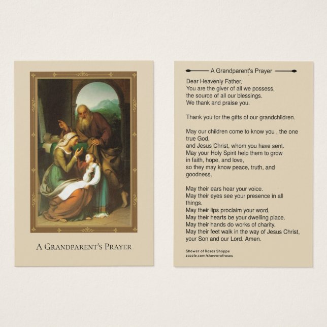 祖父母祈りの言葉アンジョアヒムメアリー (正面&裏面)