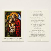 祖父母祈りの言葉ステンドグラス宗教 (正面&裏面)
