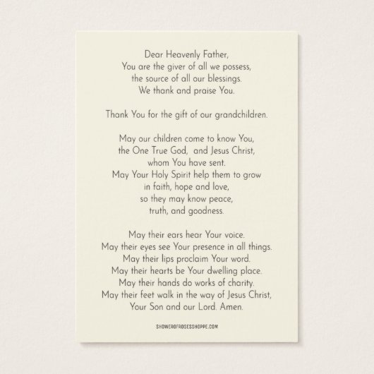 祖父母祈りの言葉ステンドグラス宗教 (裏面)