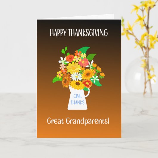 祖父母素晴らしが感謝する花束 カード (黄色い花)