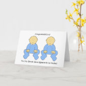 祖父母素晴らしと双子のお祝い カード (黄色い花)