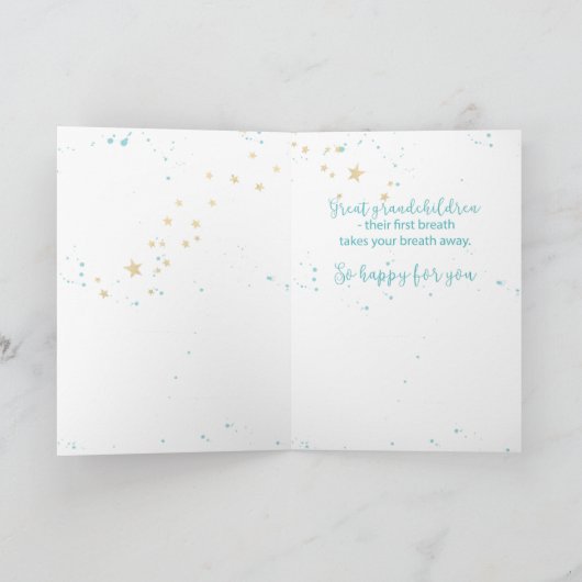 祖父母素晴らしと孫娘素晴らしのおめでとう カード (内部)