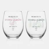 祖父母素晴らしに昇進パーソナライズされた ステムなしワイングラス (正面)