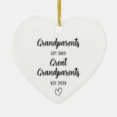 祖父母素晴らしの妊娠発表の愛 セラミックオーナメント (正面)