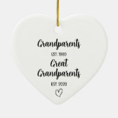 祖父母素晴らしの妊娠発表の愛 セラミックオーナメント (裏面)