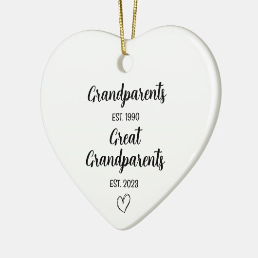 祖父母素晴らしの妊娠発表の愛 セラミックオーナメント (左)