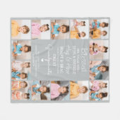 祖父母素晴らしカスタムのModernGrayフォトコラージュ フリースブランケット (正面(横))